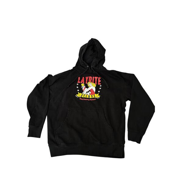 Layrite Liberty Pin Up Style Traditional Black Pullover Hoodie - Picture 2 of 5